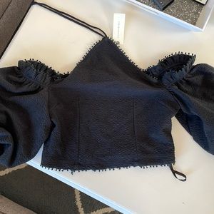 Anthropologie crop top with balloon sleeves